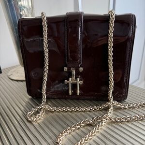Reiss Brown Patent Leather Bag